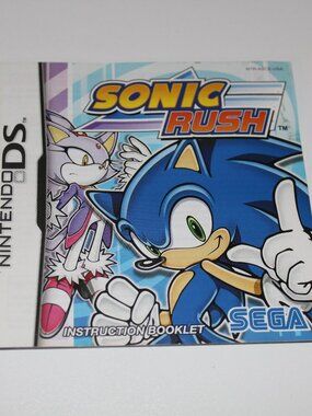 Nintendo DS - Sonic Rush Adventure - Booklet ONLY (NO GAME/CASE) - Authentic